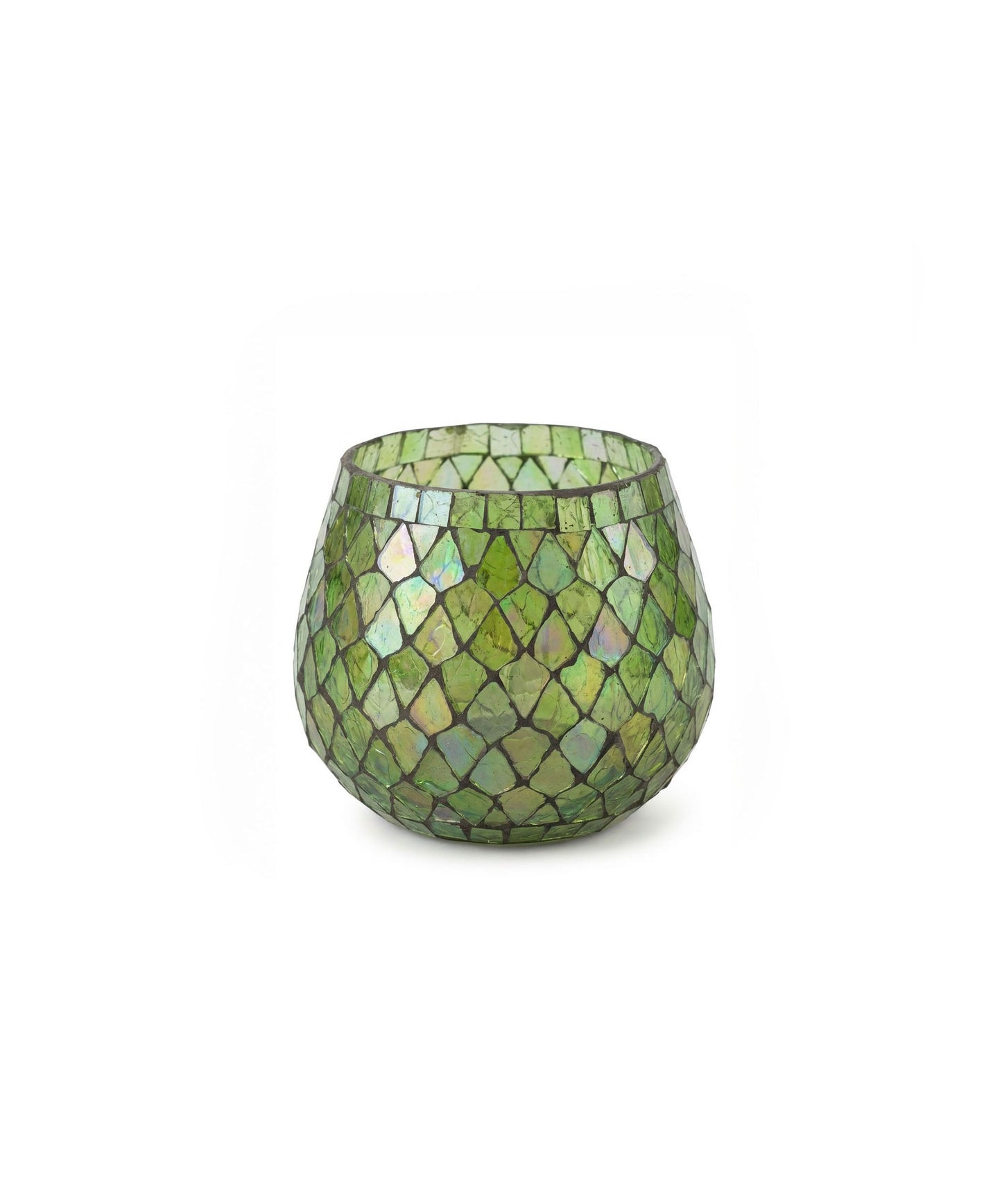 Vase green glass mosaic