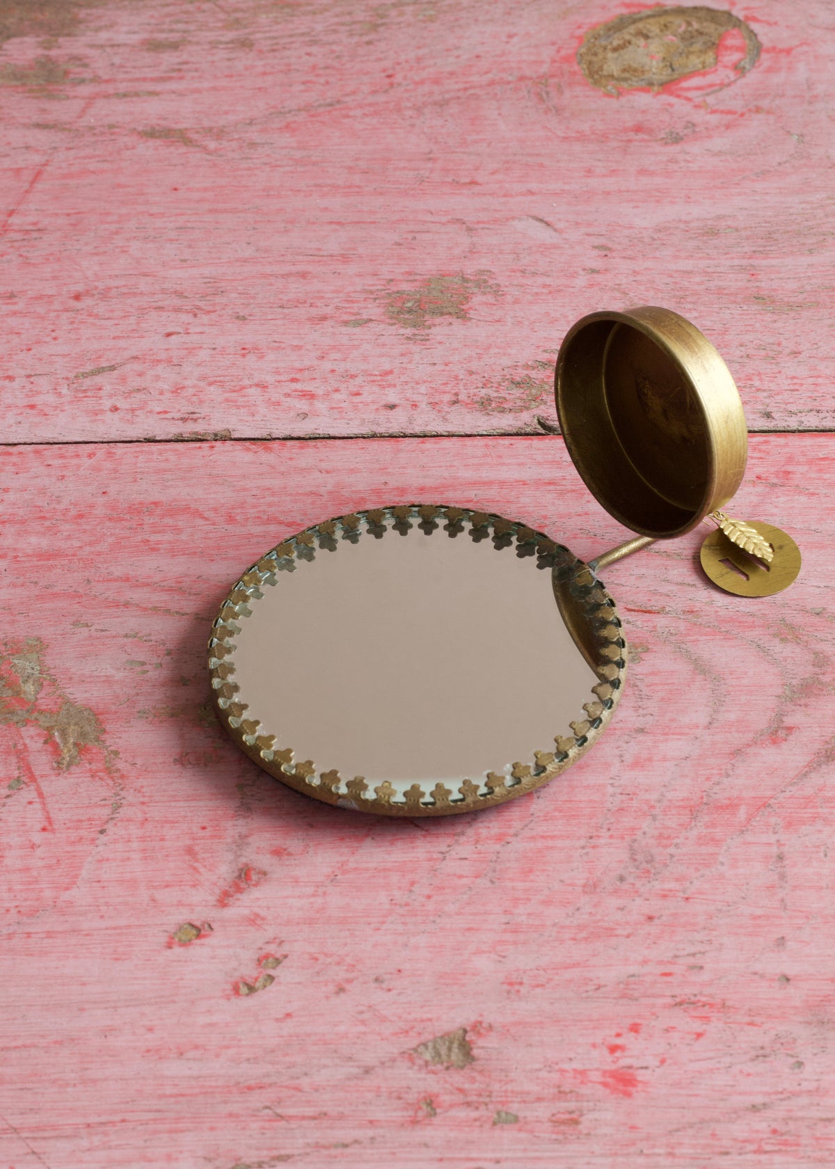 Tealight Holder With Round Mirror