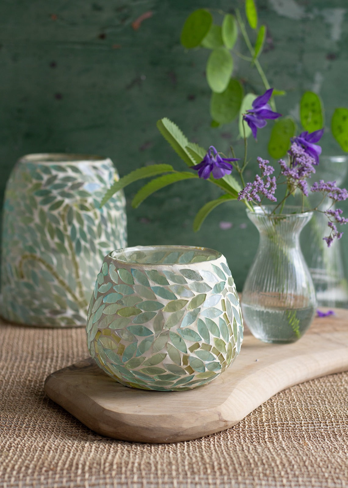 Vase, Mosaik, Meergrün