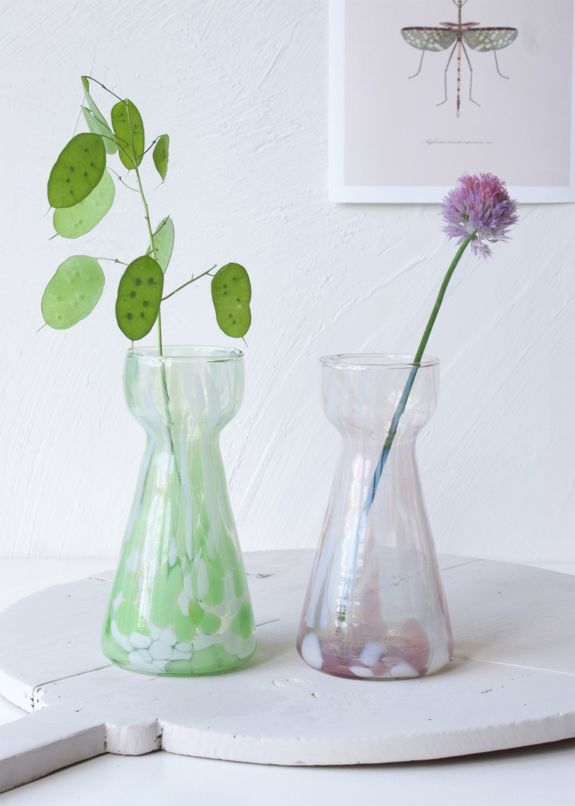 Hyazinthenvase grünes Glas