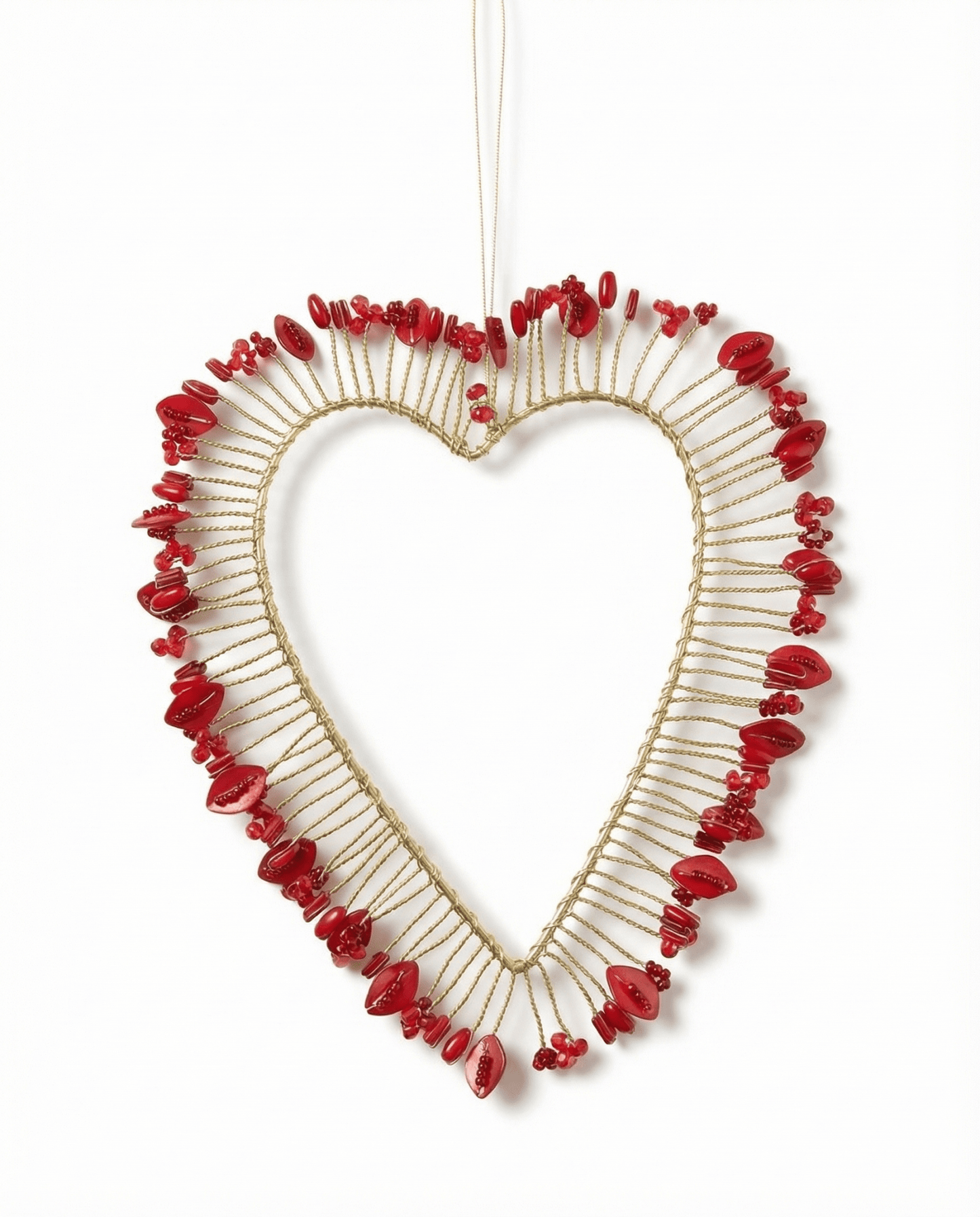 Herz-Ornament mit Perlen