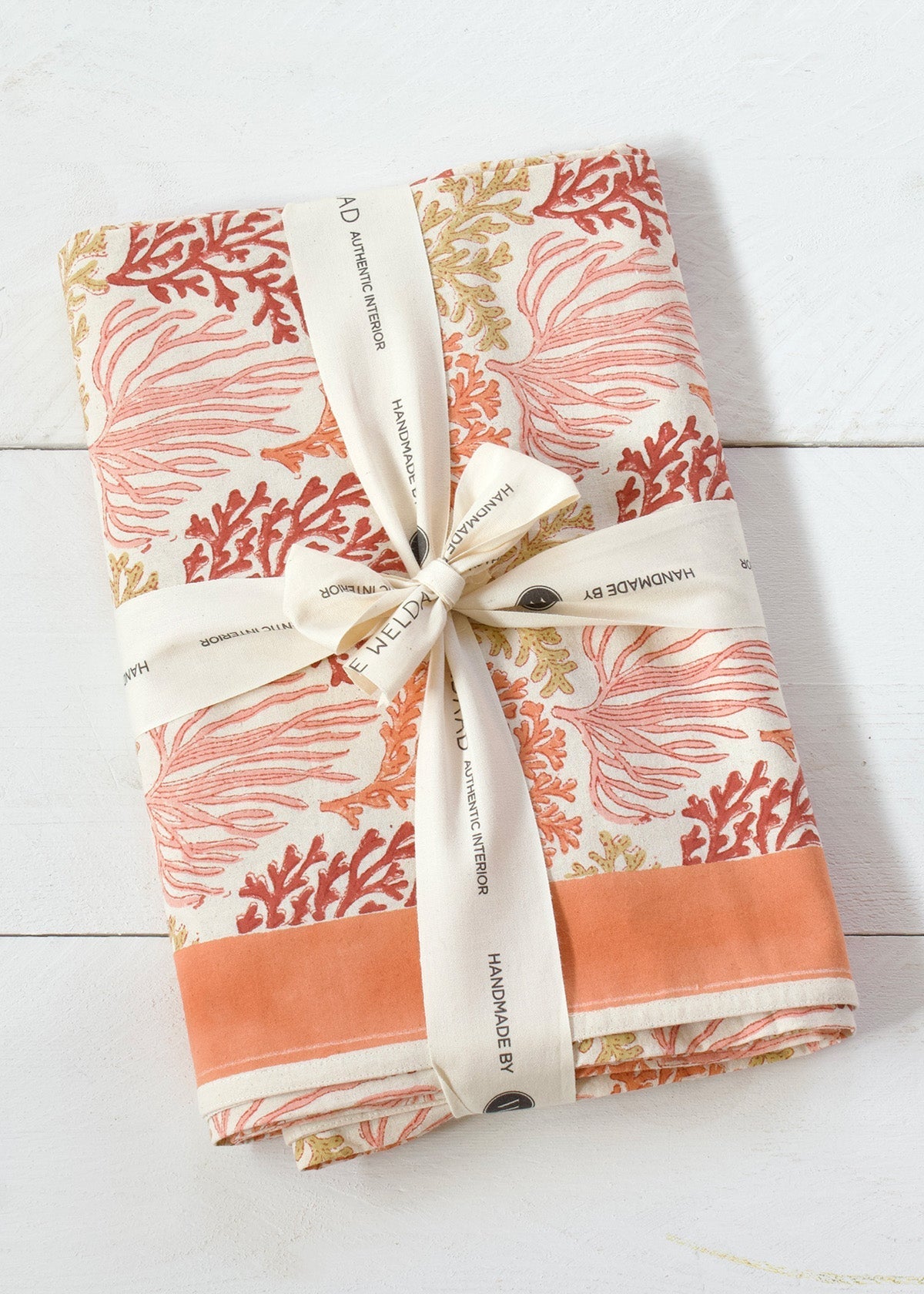 Blockprint Napkins Coral
