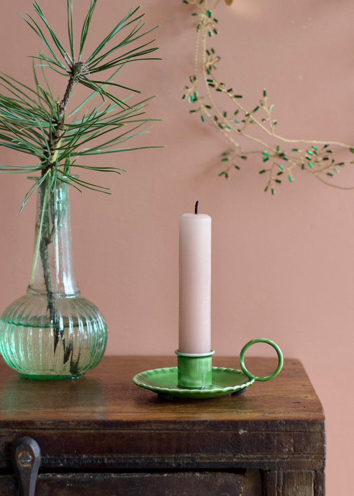 Candle Holder Muted Green