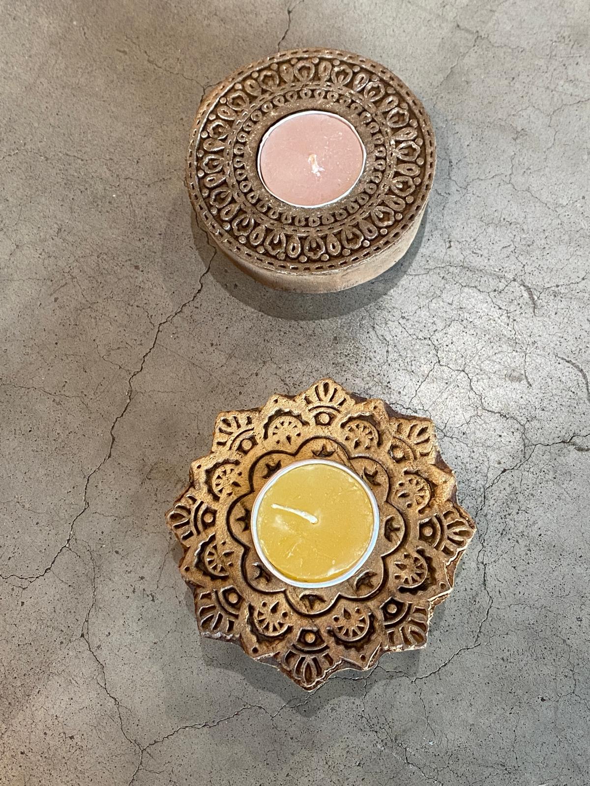 Kaarsenhouder theelichtje hout