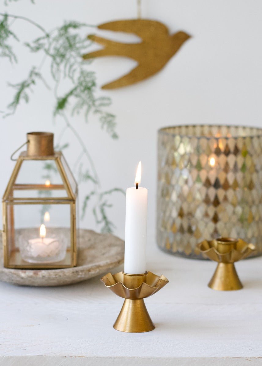 Candleholder copper-colored metal