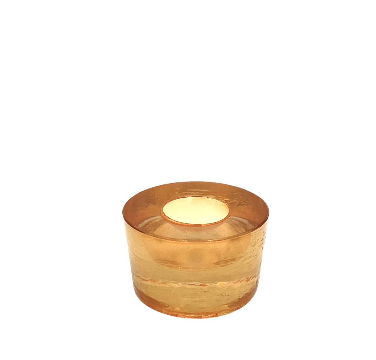 Candleholder glass cinna-peach