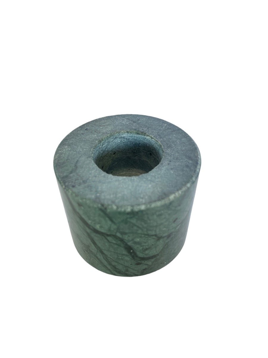 Candleholder green marble