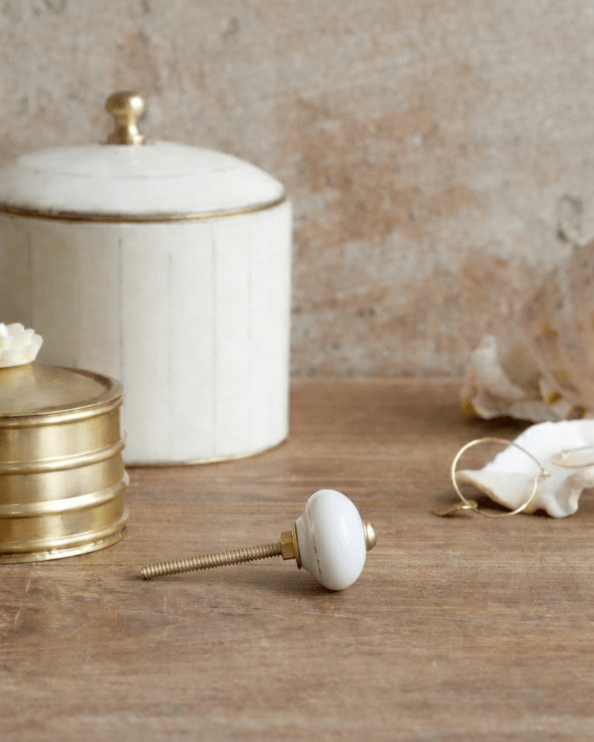 Keramische Knop Glossy White