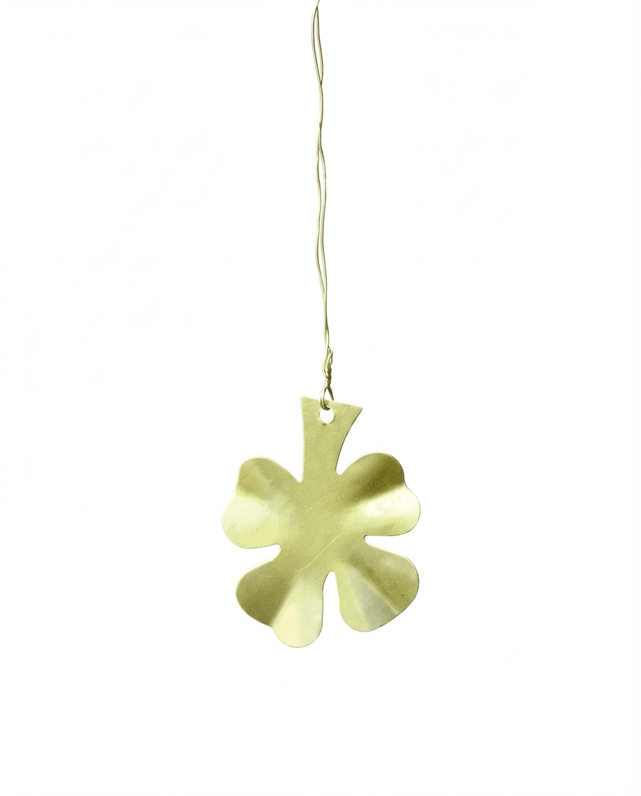 Kleeblatt-Anhänger Messing - 10er-Set