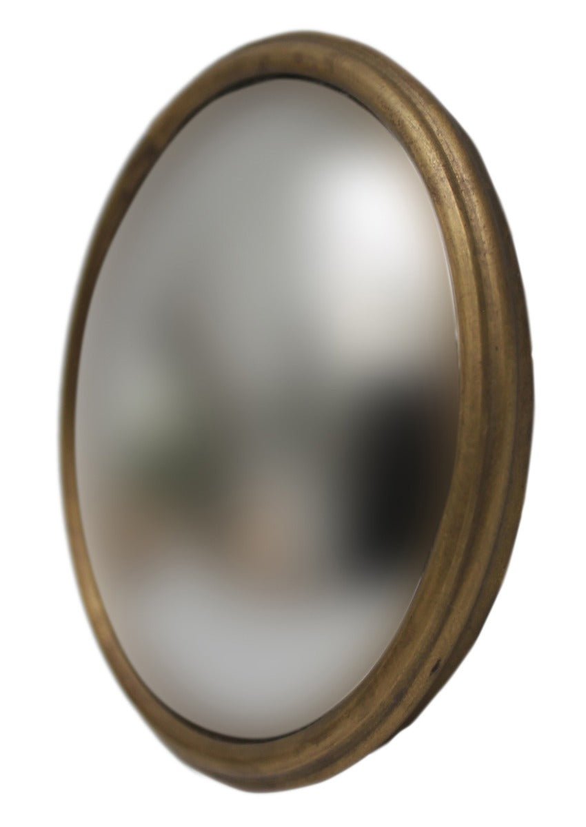 Medium Convex Mirror with Brass Frame