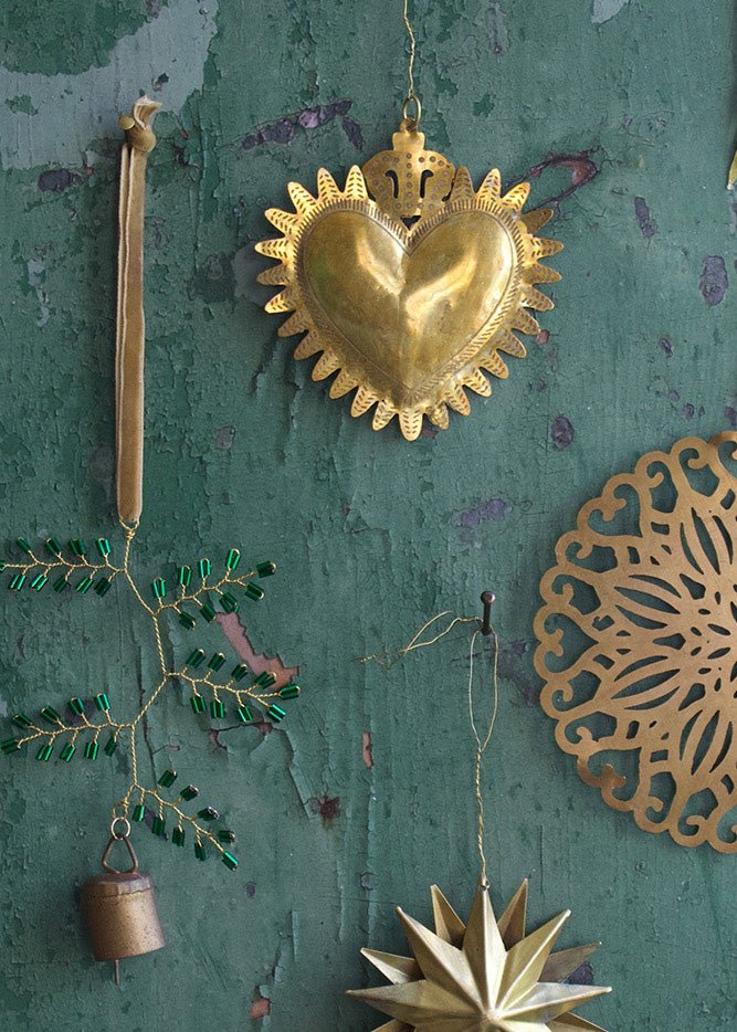 Ex-Voto Heart Ornament With Crown Detail