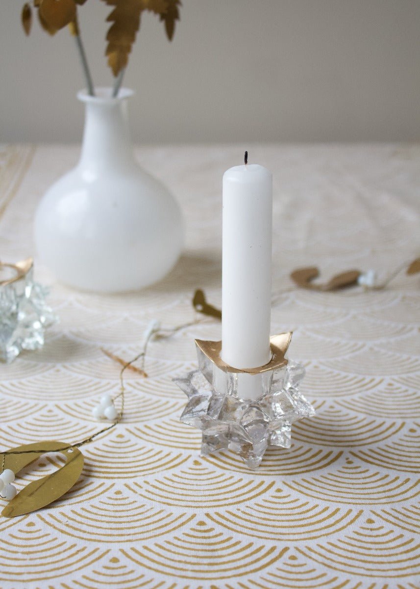 Handblown Glass Star Candle Holder