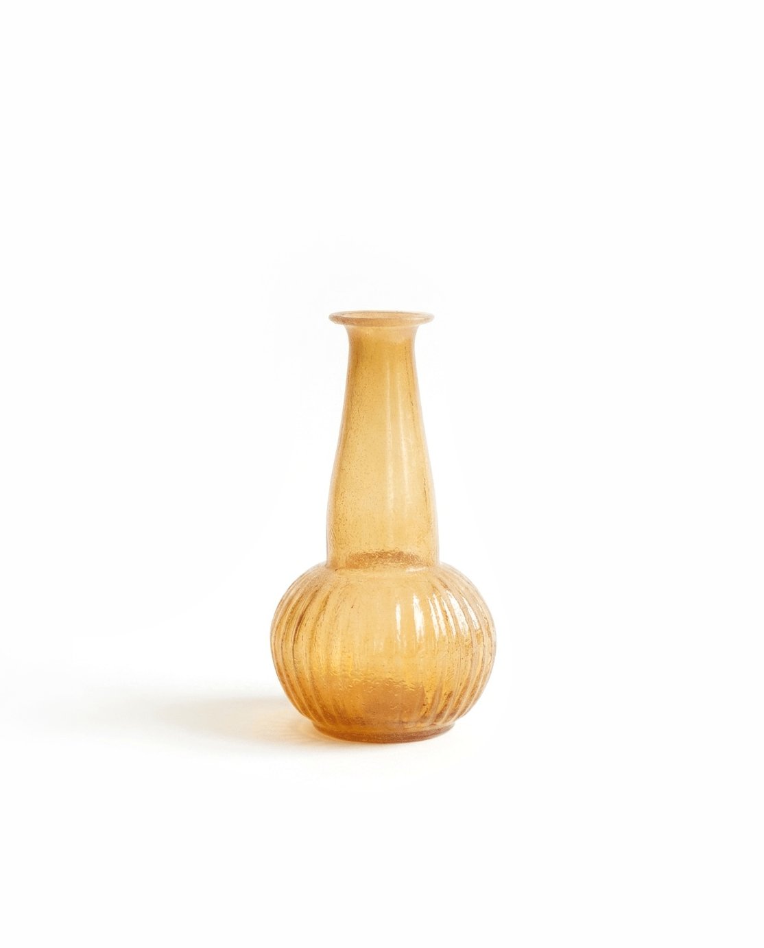 Handmade Amber Glass Bud Vase