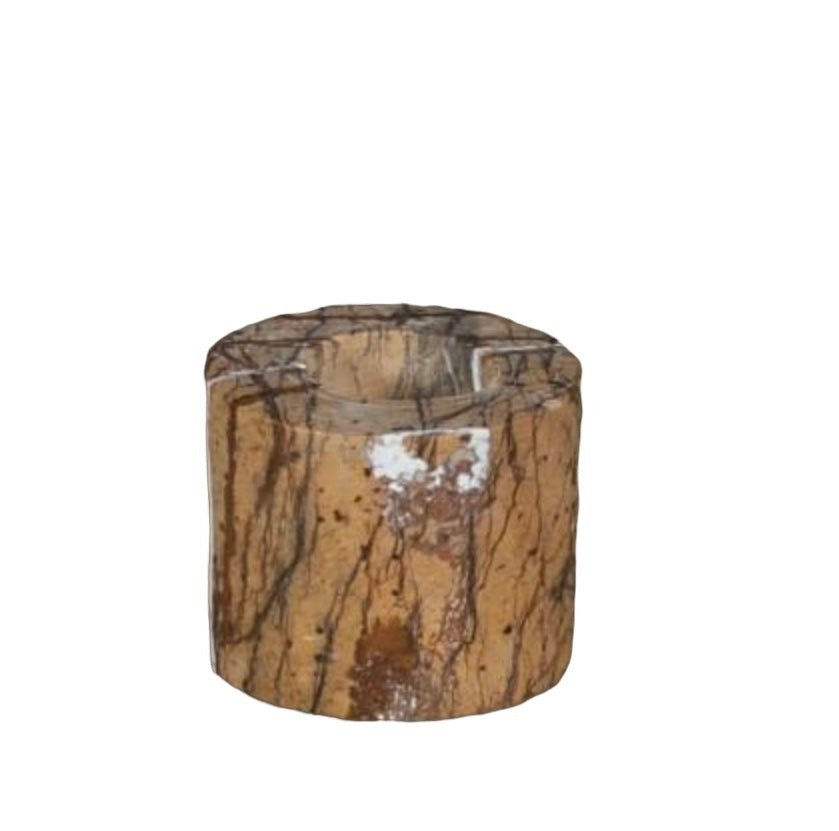 Marble candle holder brown