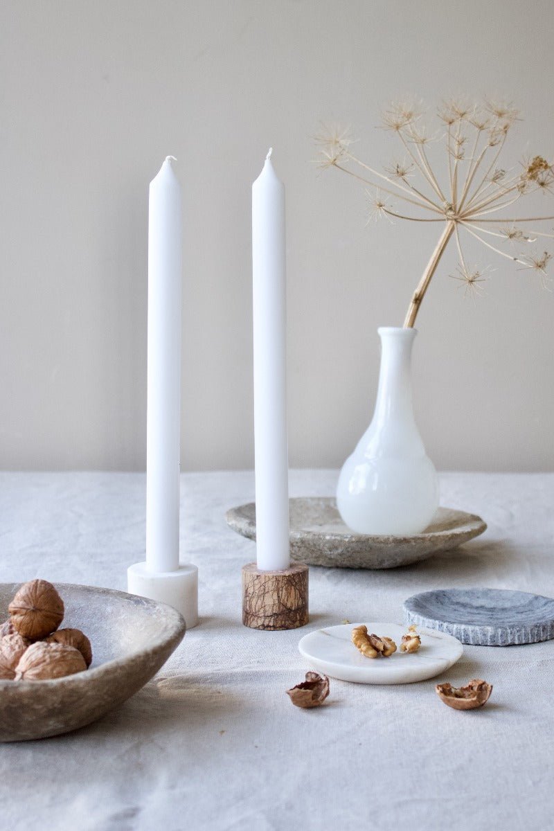 Marble candle holder brown