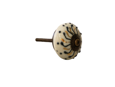 Keramische Knop Black Gold Swirl