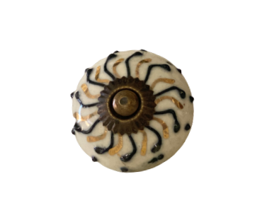 Ceramic Knob Black Gold Swirl