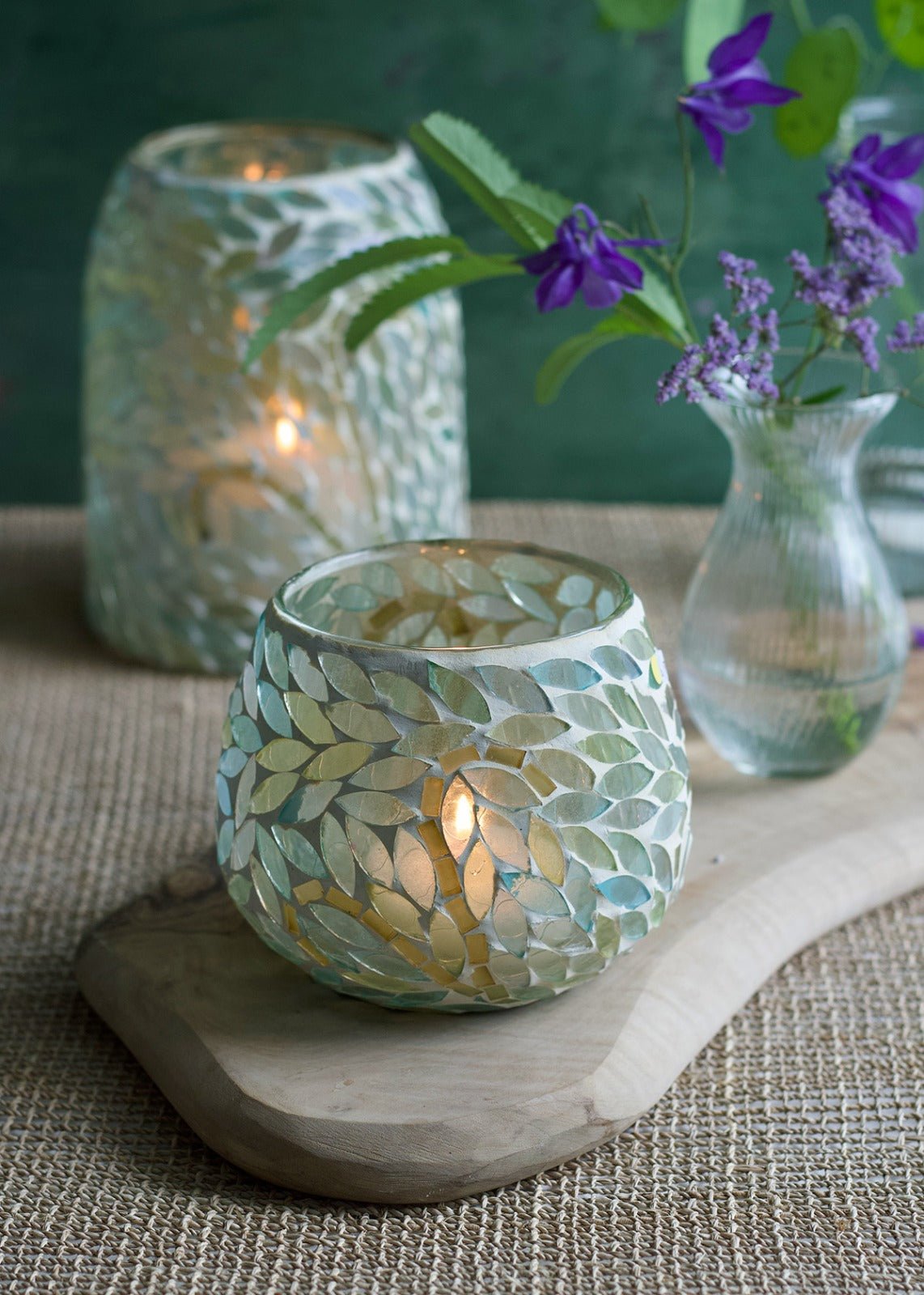 Tealight green mosaic