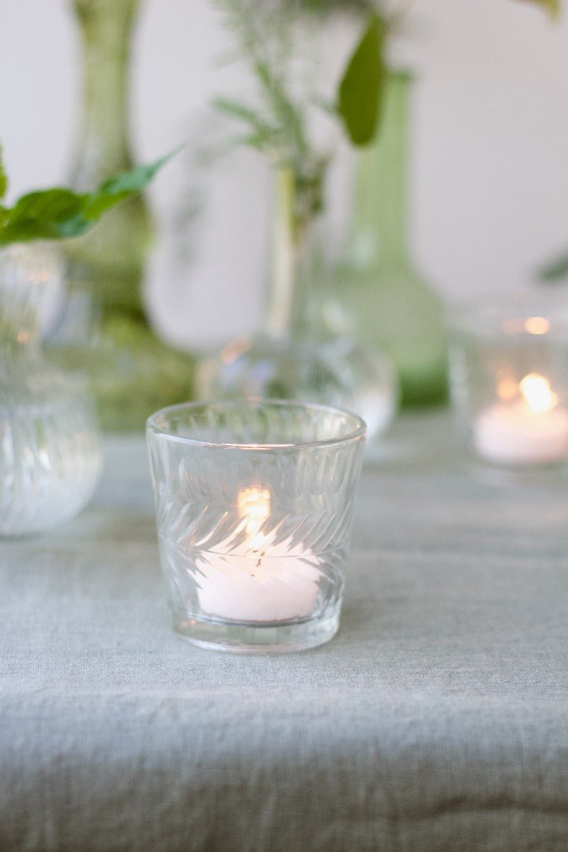 Tealight hand-cut glass