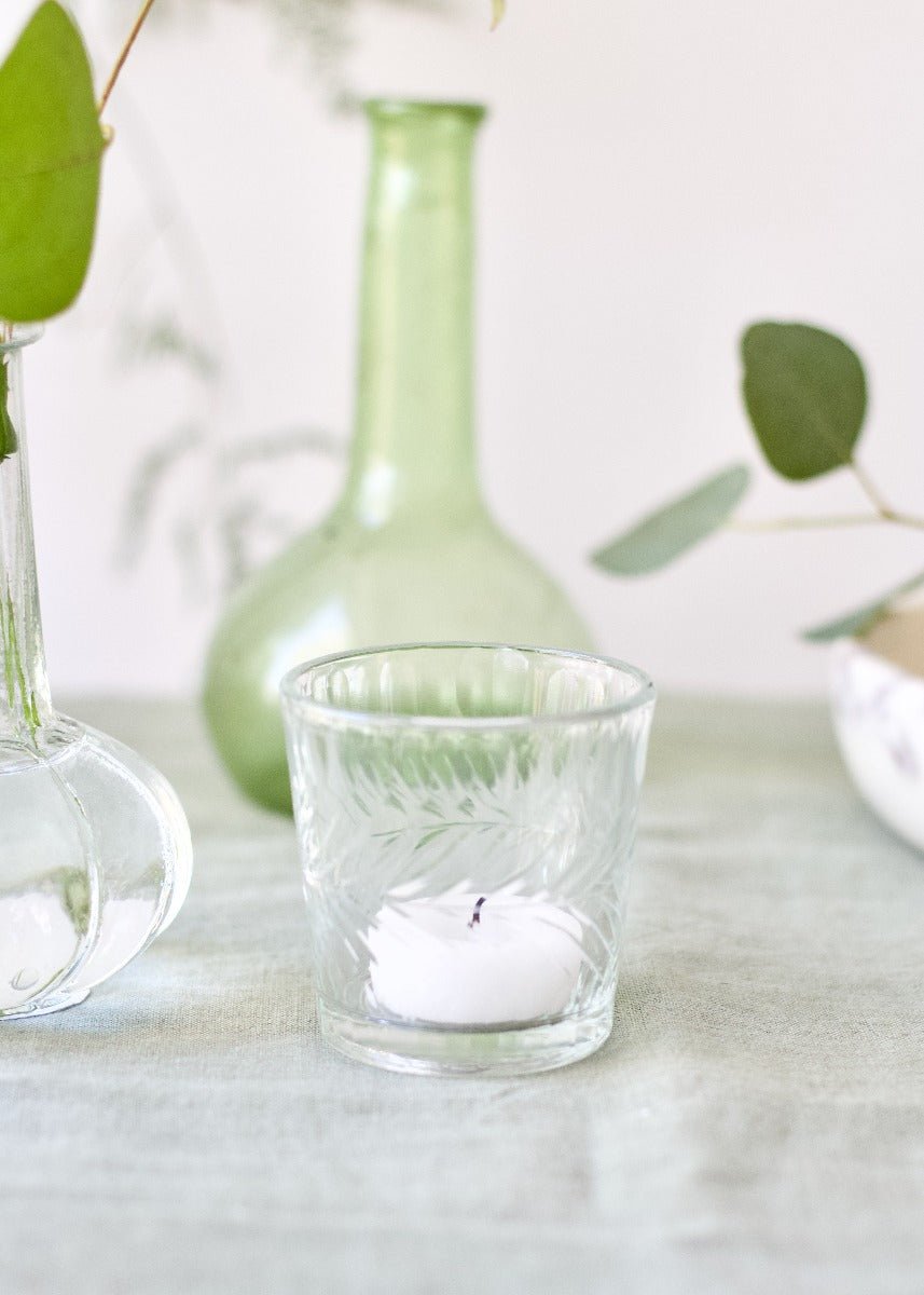 Tealight hand-cut glass