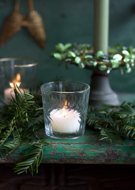 Tealight hand-cut glass
