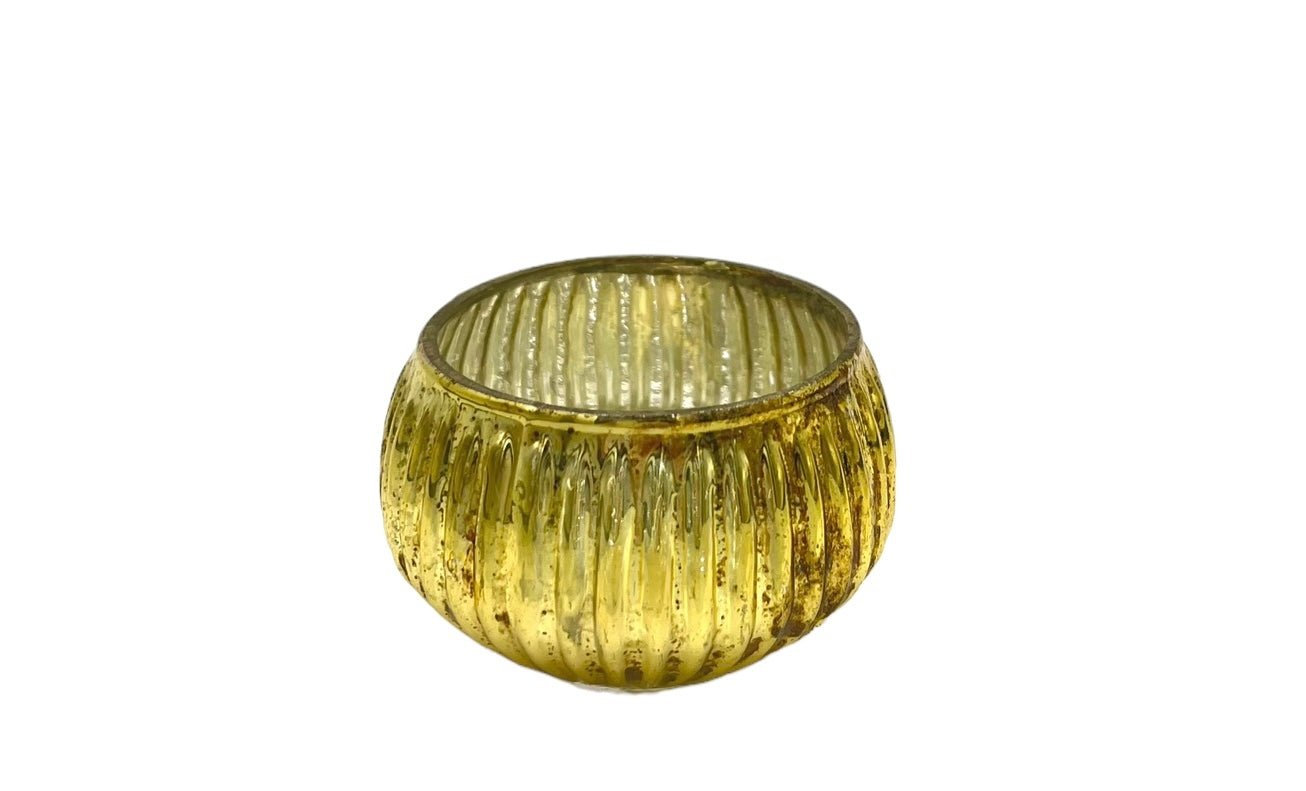 Tealight ribbed gold