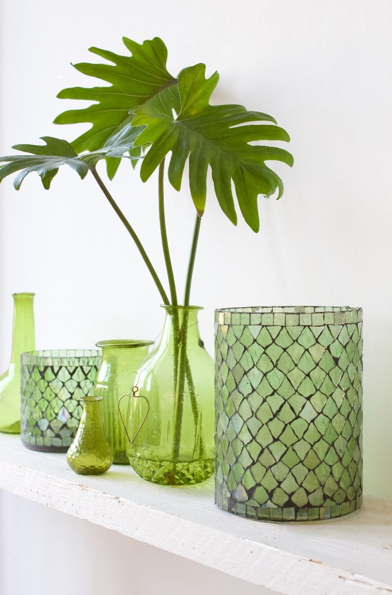 Tealightholder green mosaic