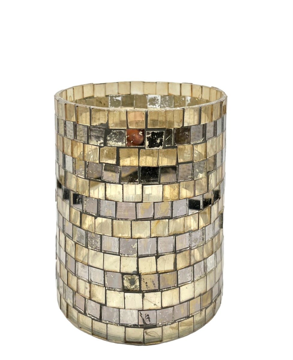 Vase en mosaïque couleur or