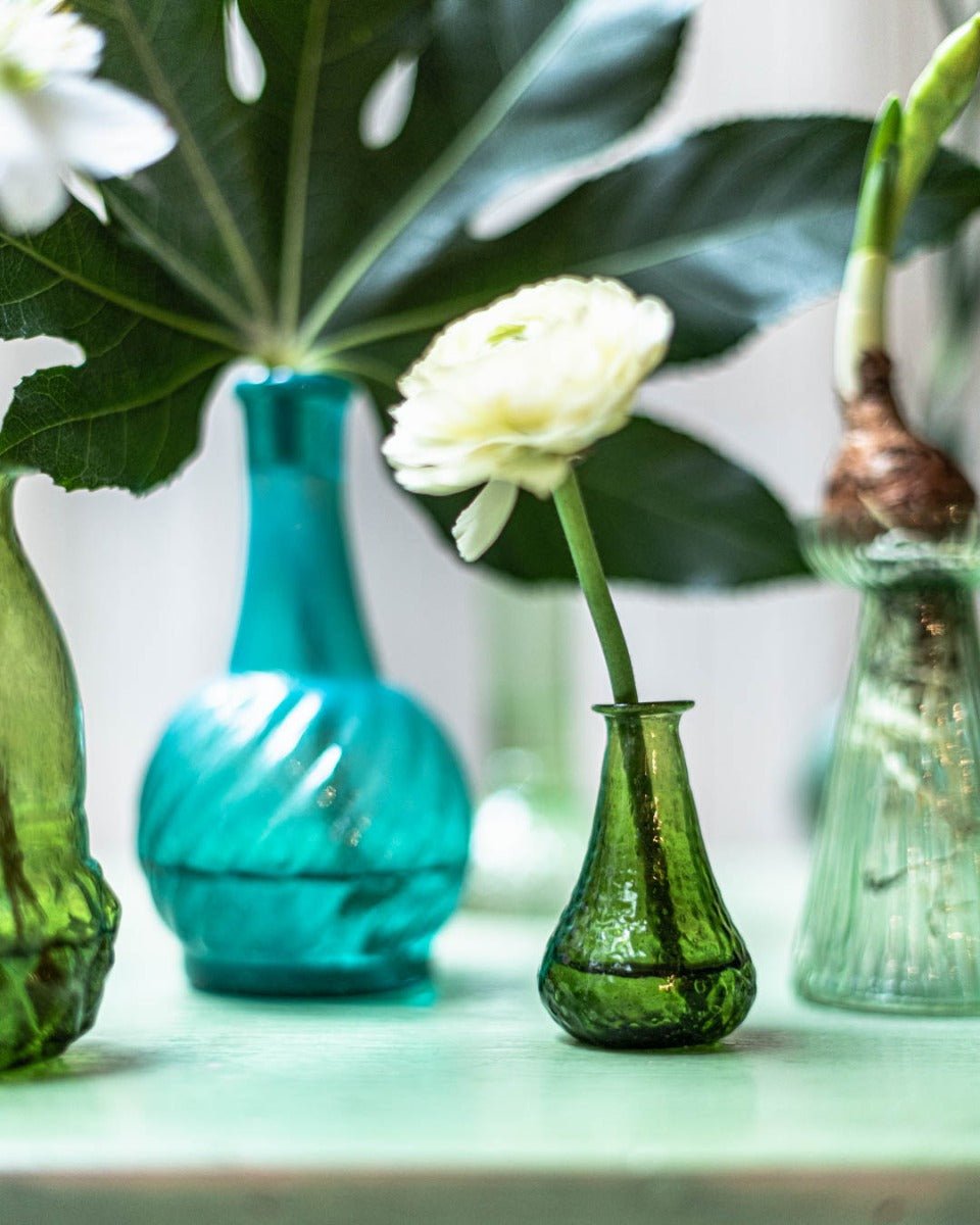 Vase vert en verre recyclé