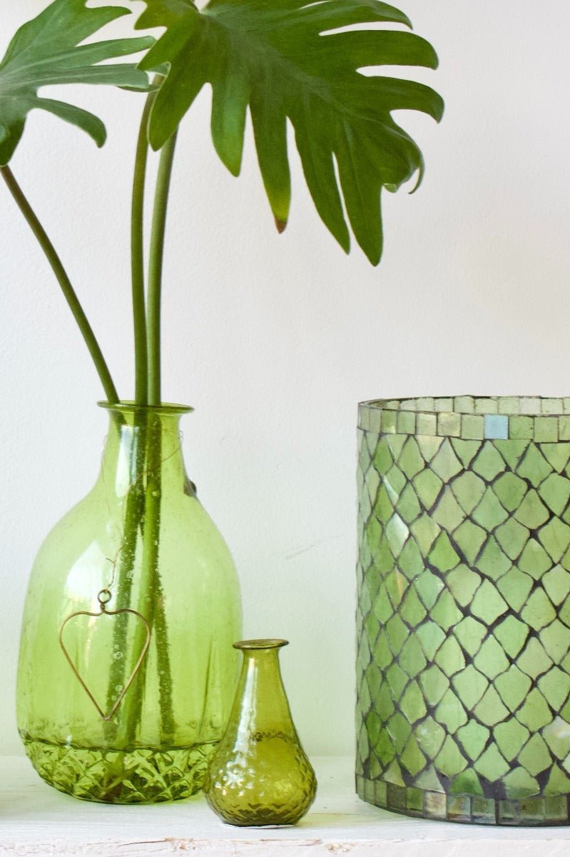 Vaas groen gerecycled glas