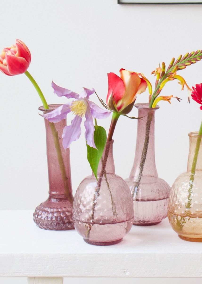 Vase en verre recyclé lilas