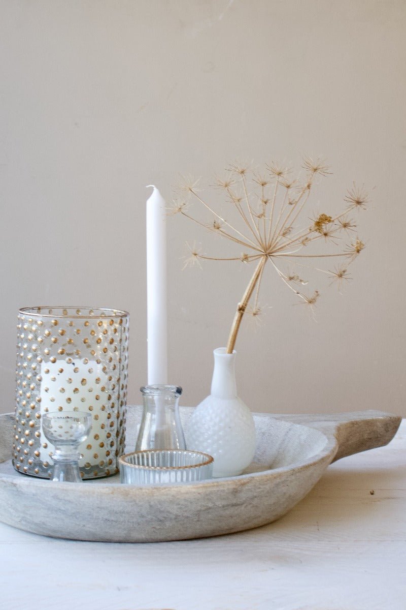 Vaas gerecycled glas opaalwit