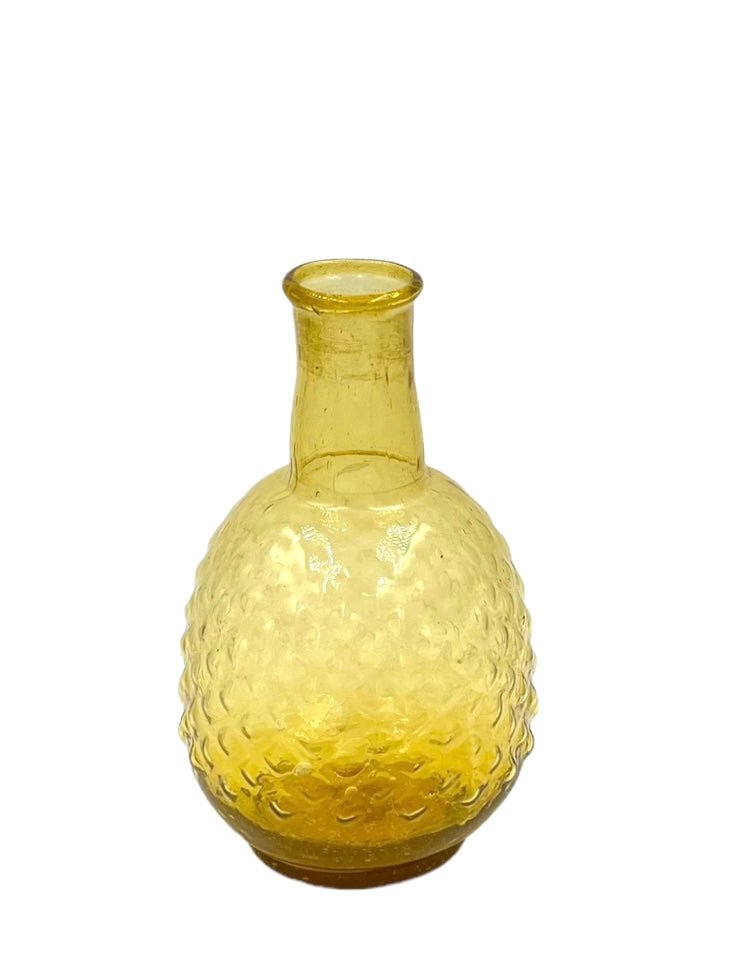 Vase yellow recycled glass