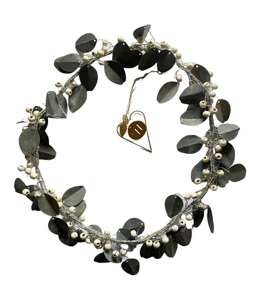Couronne de zinc baies blanches EW-6207