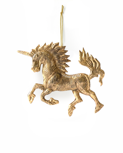 Brass Unicorn Ornament