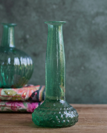 Recycled Glass Bud Vase Emerald Green