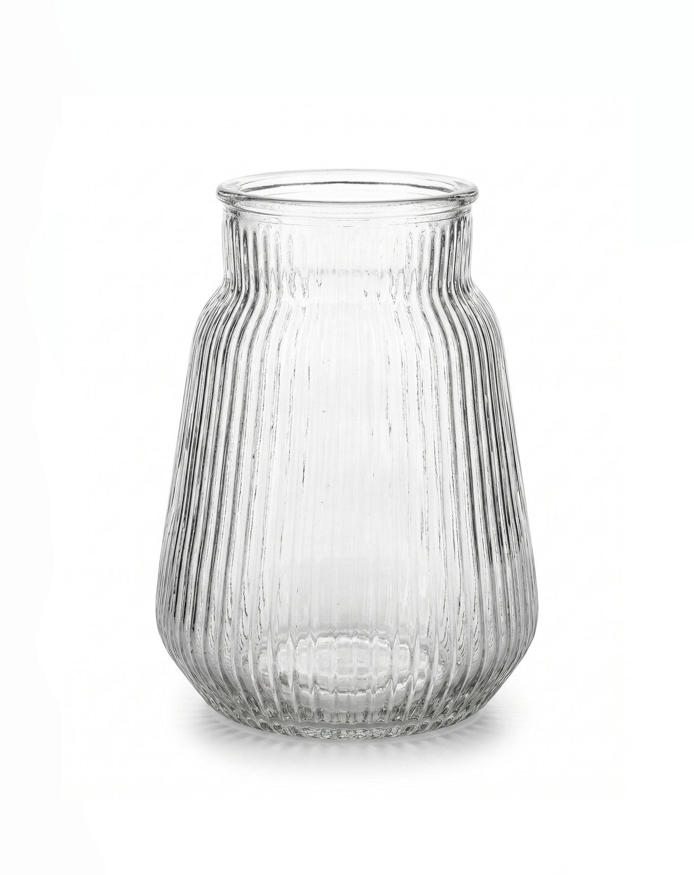 Vase geripptes Glas