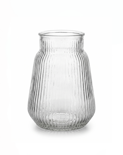 Vase geripptes Glas