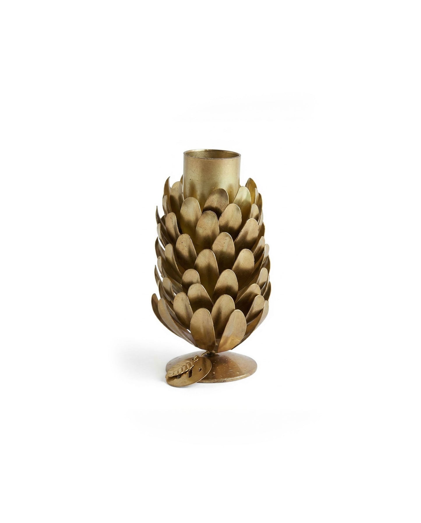 Candle holder pinecone brass