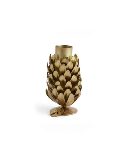 Candle holder pinecone brass