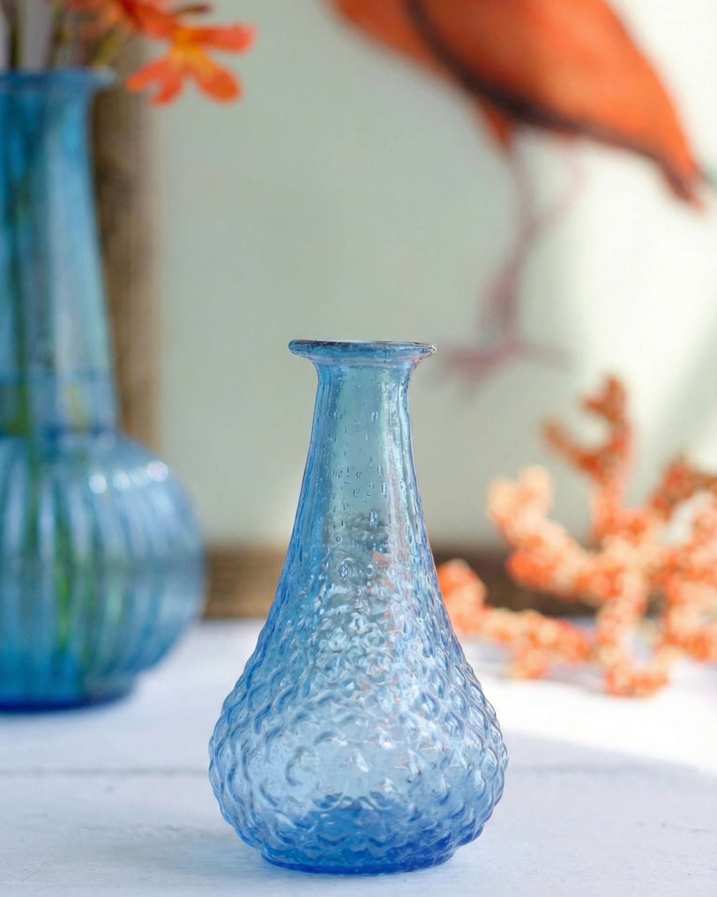 Blauwe kleine vaas