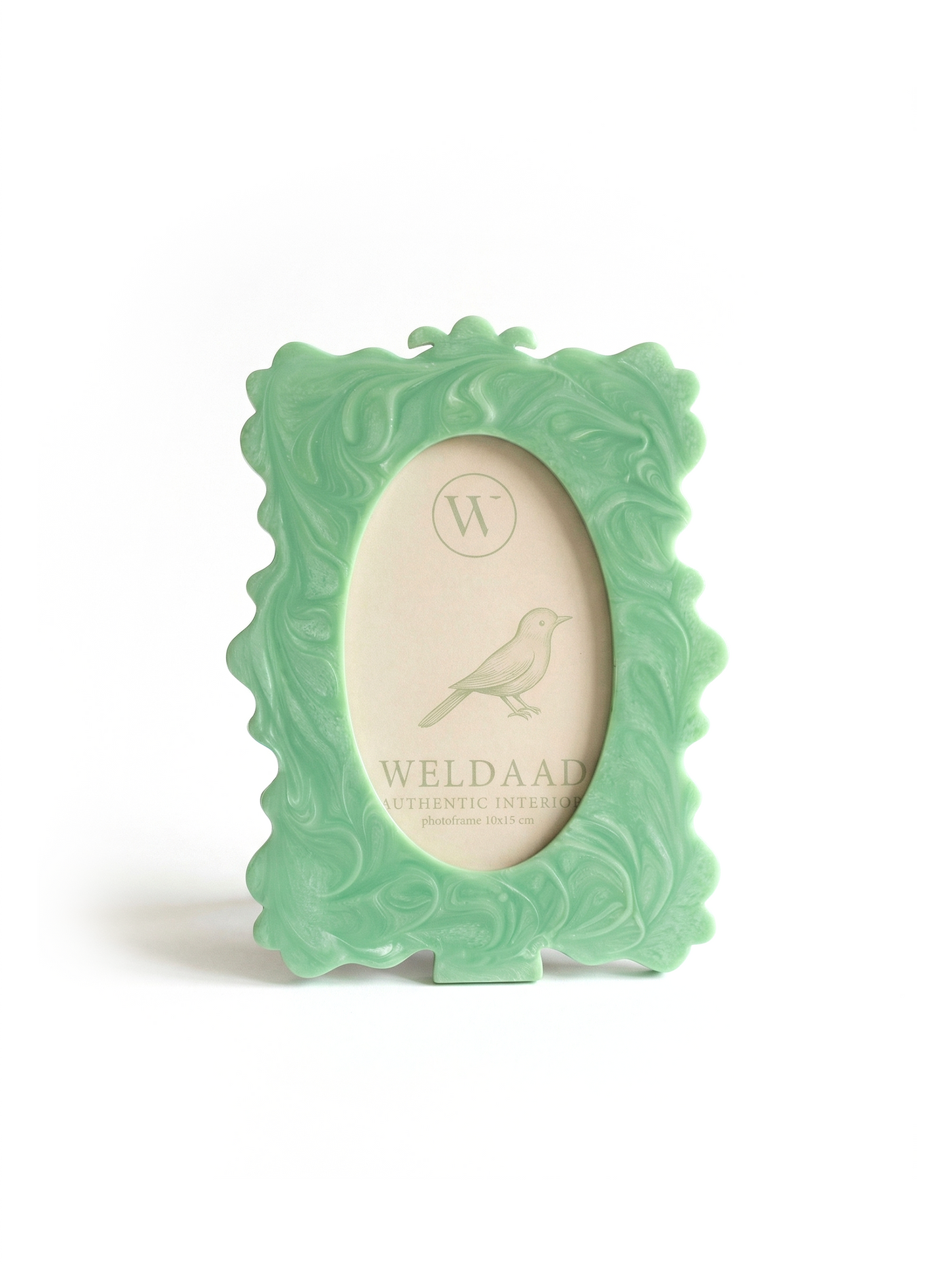 Green oval photo frame