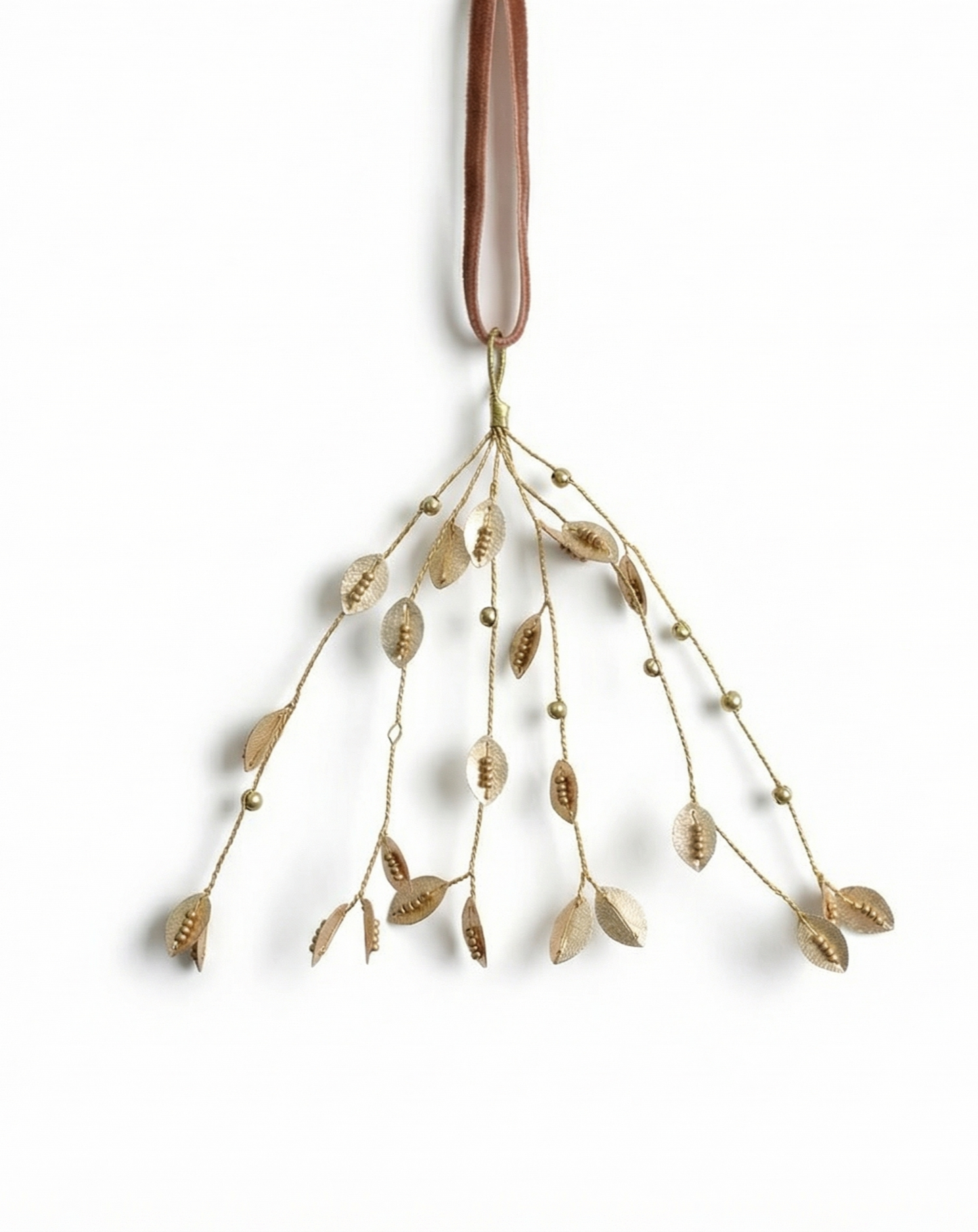 Mistletoe Beaded Leaves