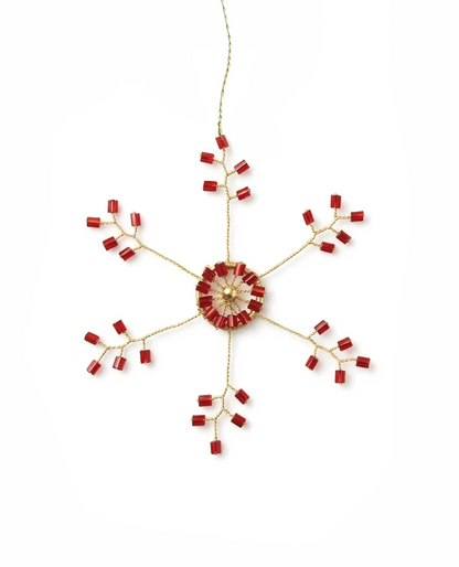 Perlen-Schneeflocken-Ornament