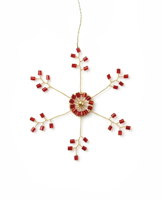 Perlen-Schneeflocken-Ornament