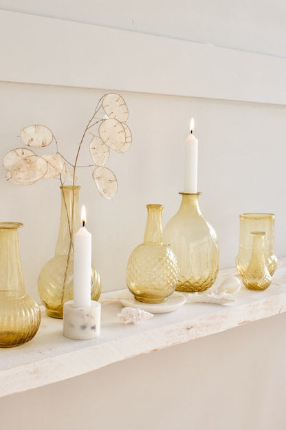 Vase yellow recycled glass