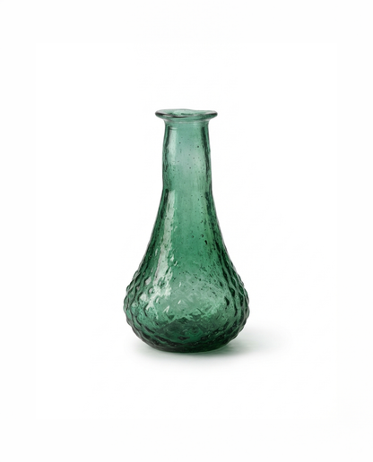 Small Green Recycled Glass Bud Vase