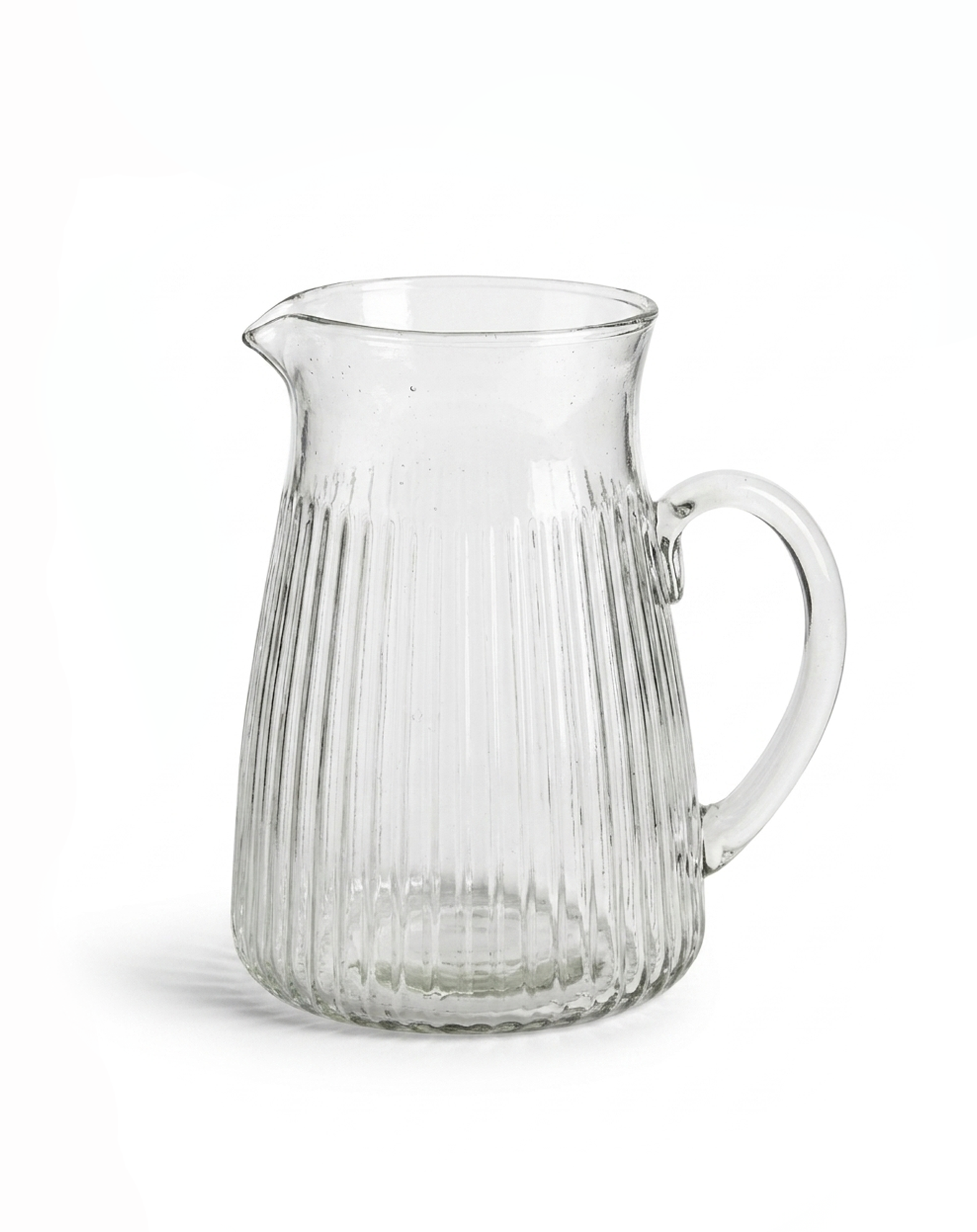 Ribbed Glass Pitcher