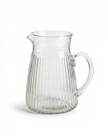 Ribbed Glass Pitcher
