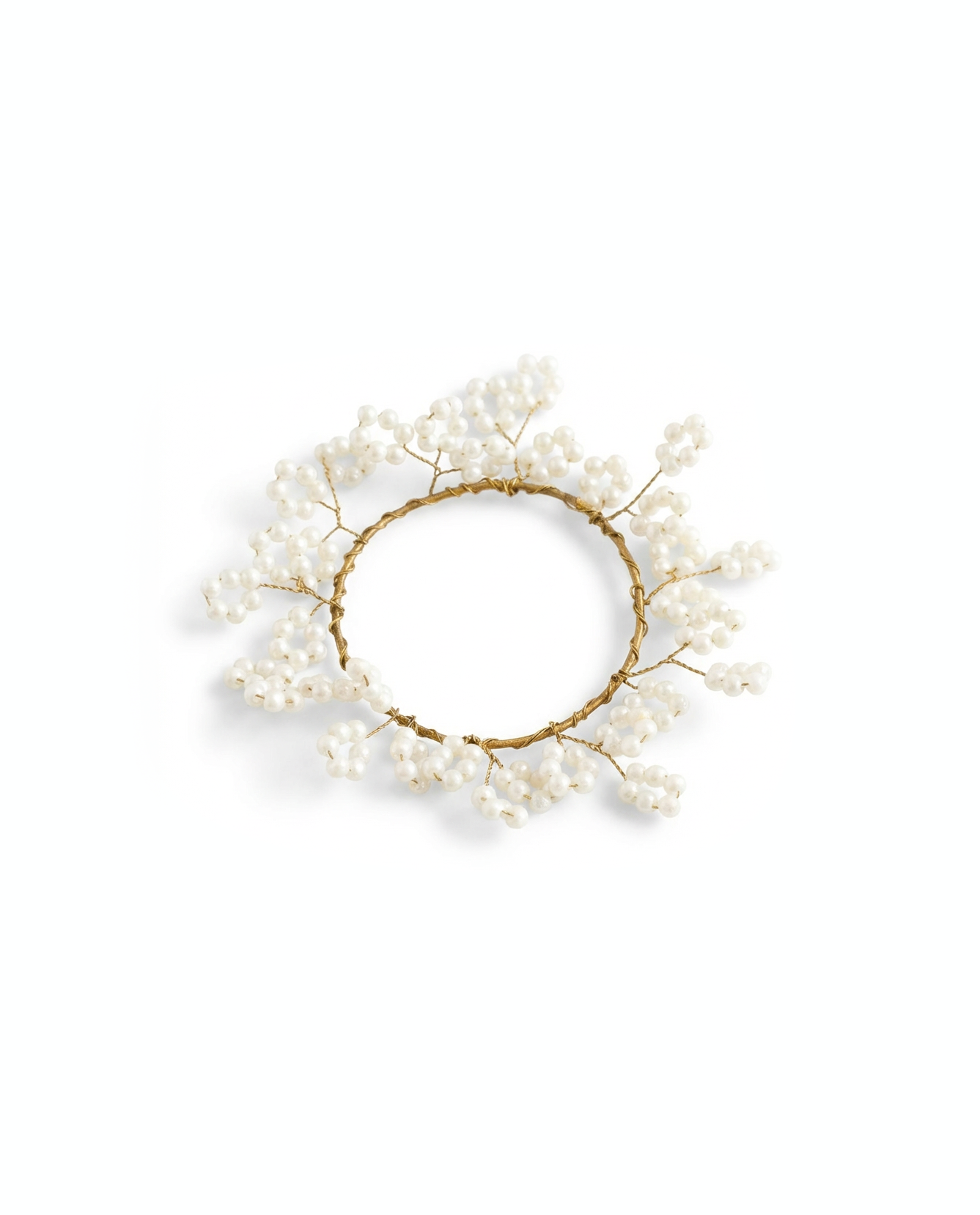 Napkin ring white pearls